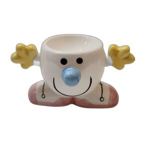 Smiley Face Egg Cup Ceramic Holder